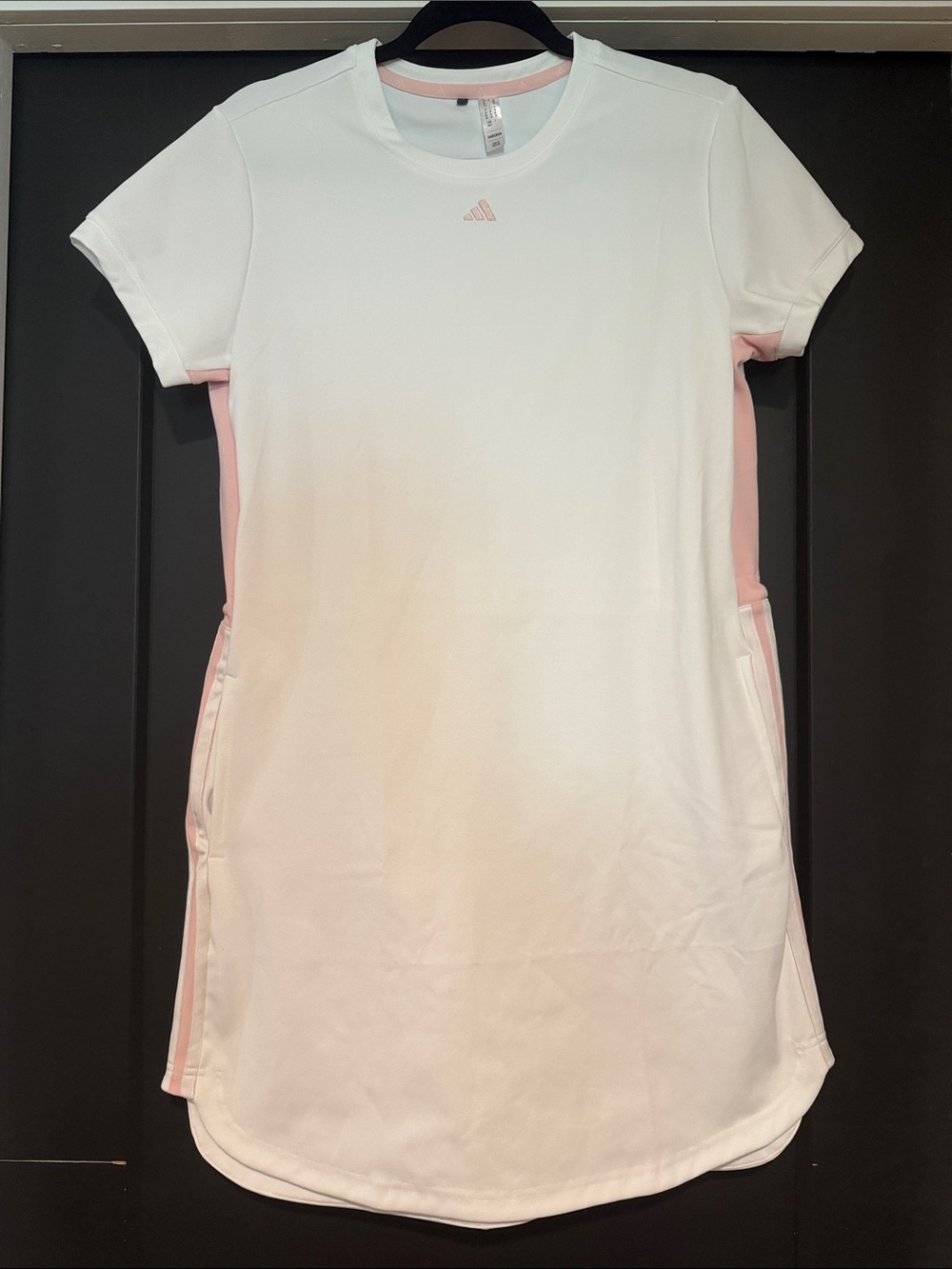 adidas White & Light Pink Short Sleeve Athletic Golf Dress